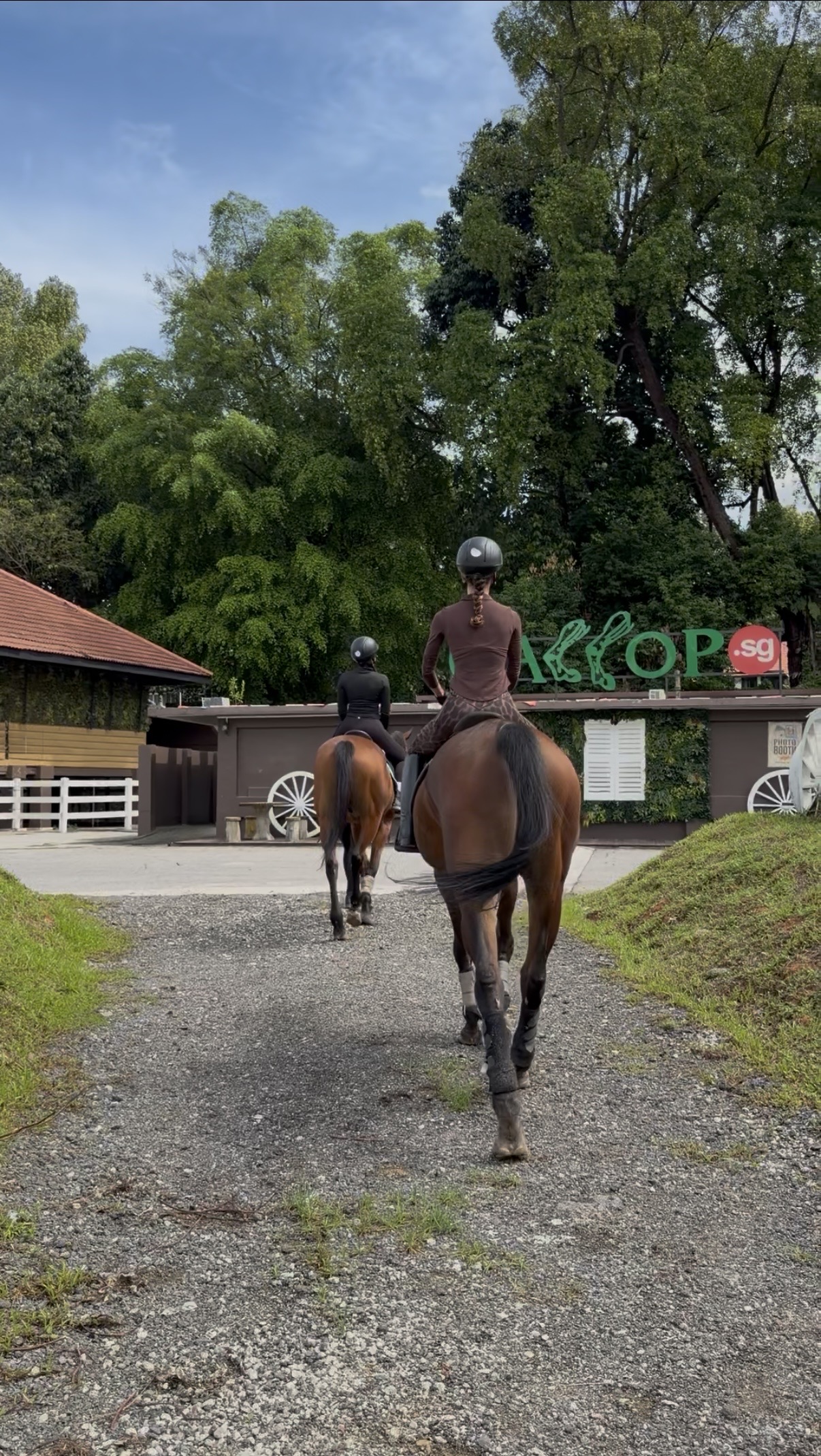 A riding lesson moment with a horse
