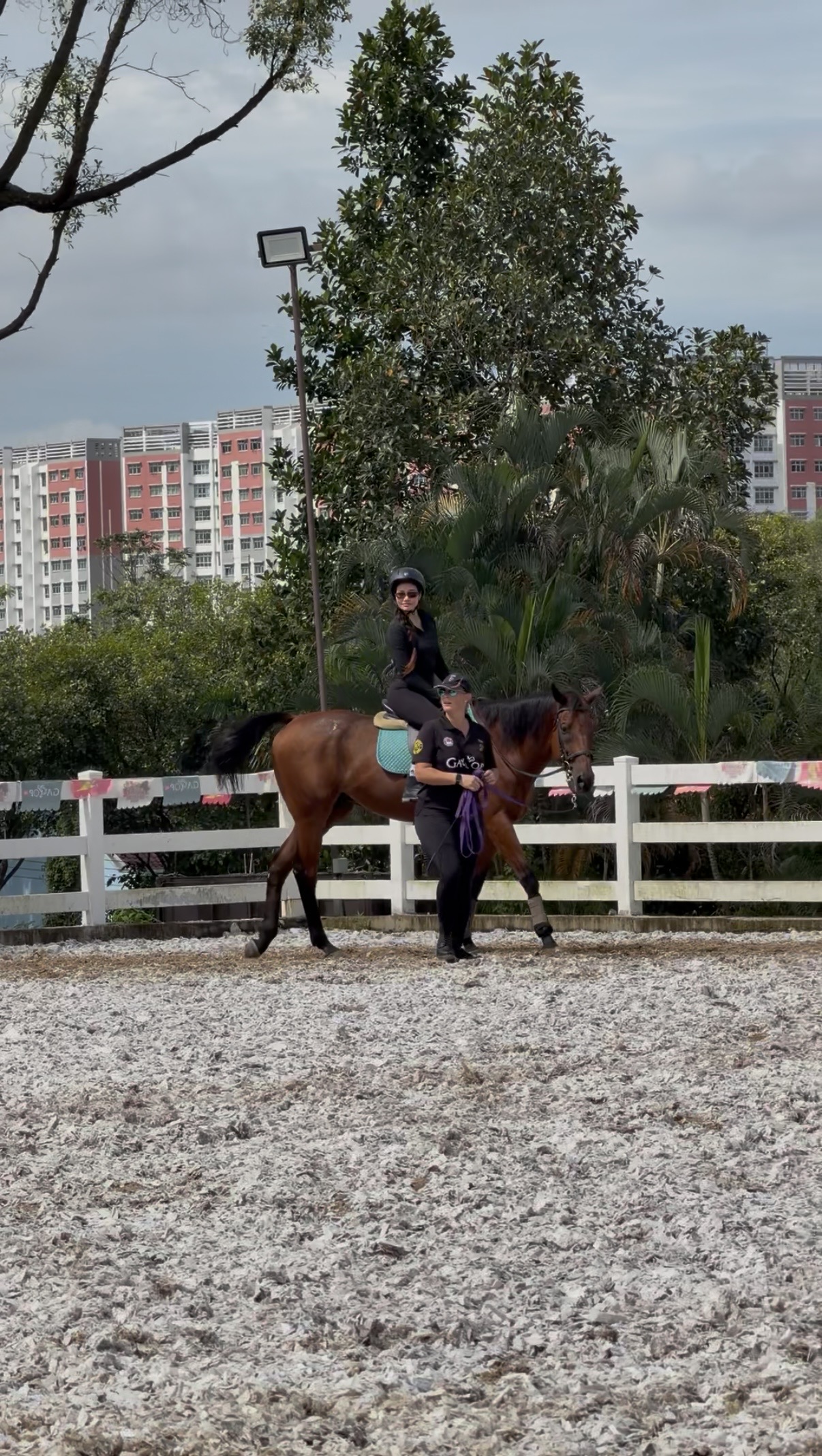 A student riding under supervision