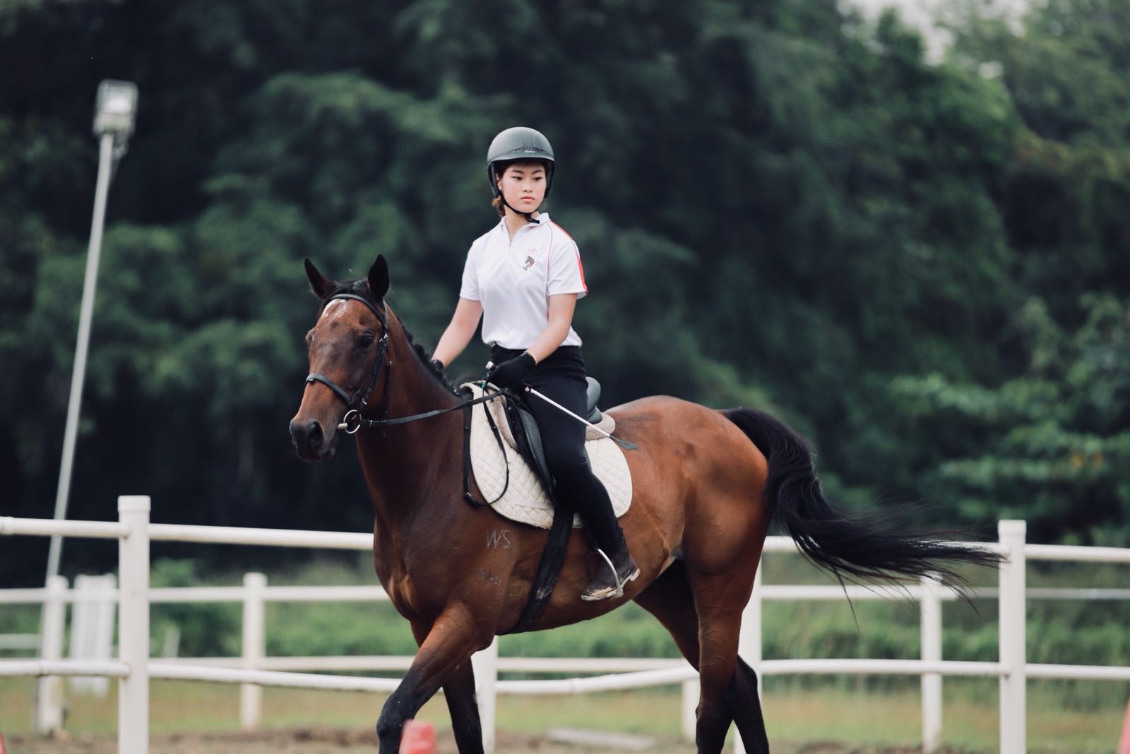 A rider taking a lesson at Gallop Stable